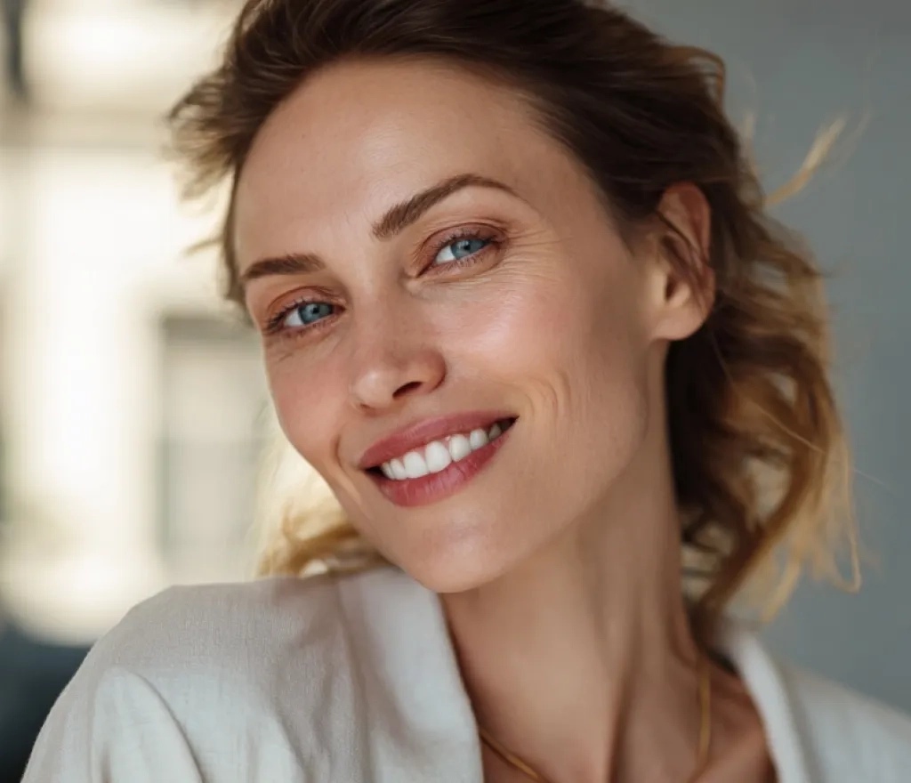 Model smiling