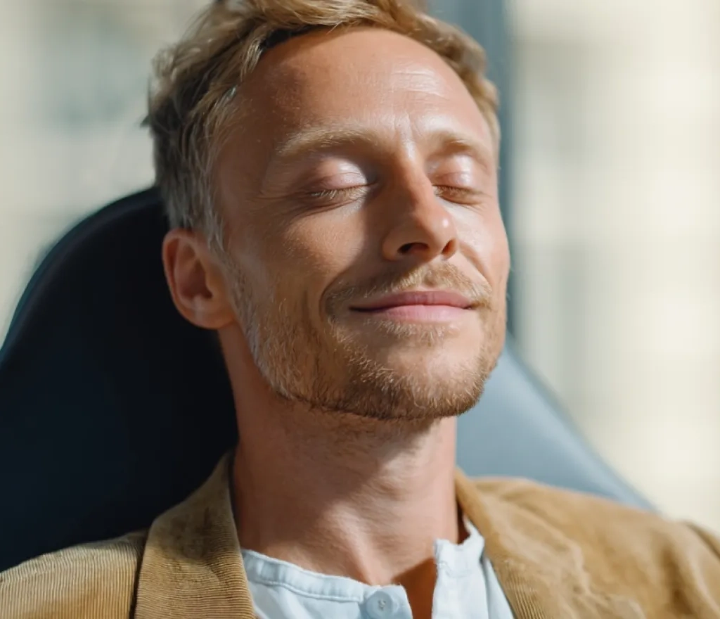 Model smiling